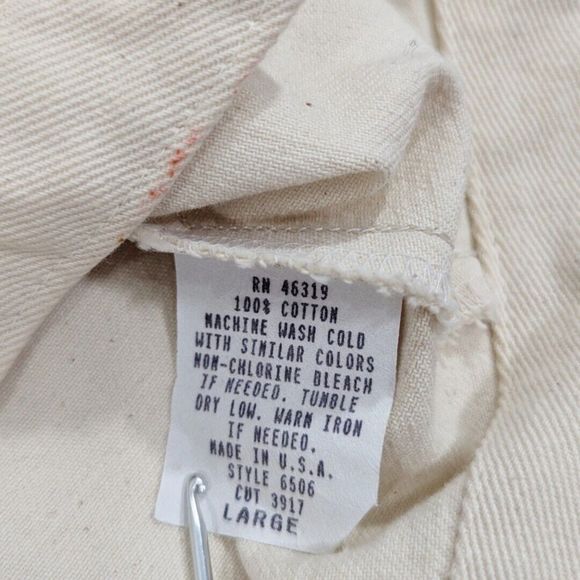 VTG ORVIS‎ blazer L Women Cotton Denim Ivory Single Button - Picture 6 of 8